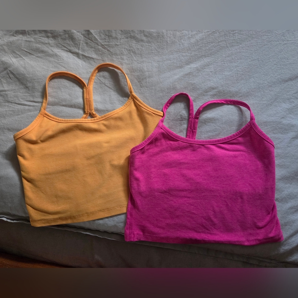 Beyond Yoga Vibrant Pink and Orange Tank Tops